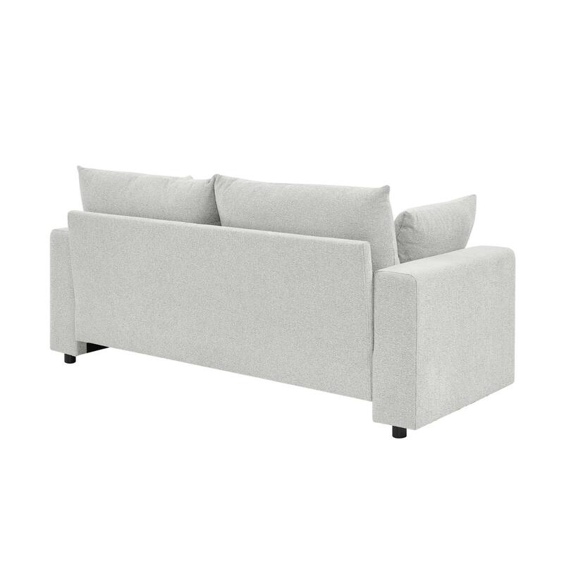 78" Modern Upholstered 2-seater Sofa with 2 Throw Pillows
