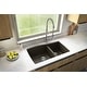 preview thumbnail 6 of 63, Karran Undermount Quartz 33 in. Double Bowl 60/40 Kitchen Sink with Bottom Grids and Strainers