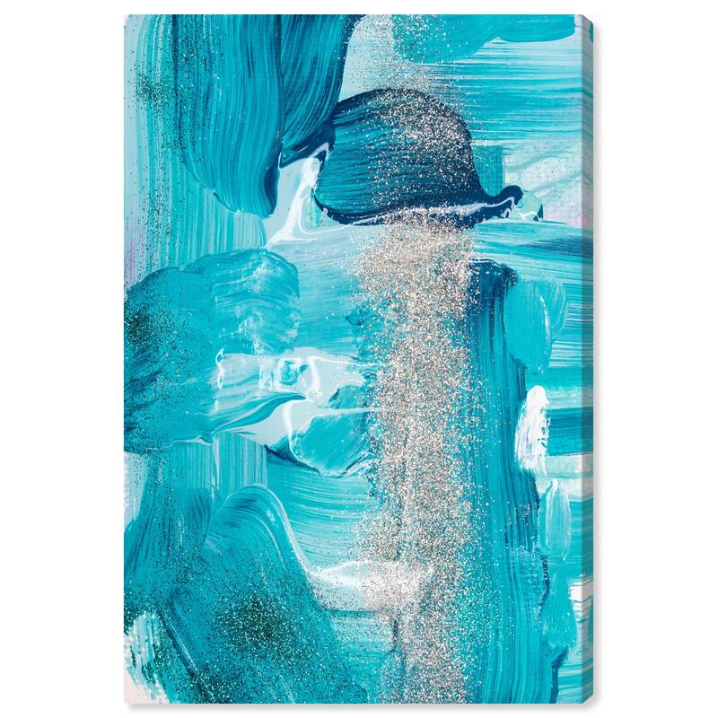 Wynwood Studio Canvas Abstract After Hours Aqua Blue and Turquoise Modern & Contemporary Wall Art Canvas Print