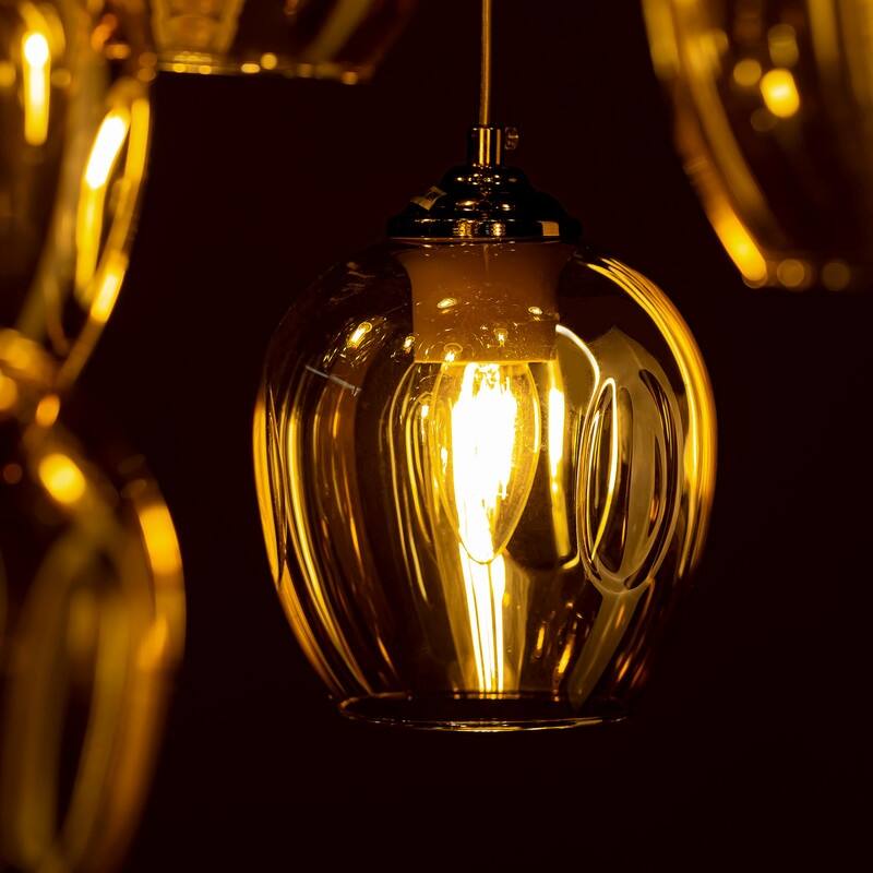 Modern Crystal Balls Pendant Light 10-Light Globe Raindrop Drop Lamp,Flush Mount Hanging Lighting Fixtures for Spiral Staircase