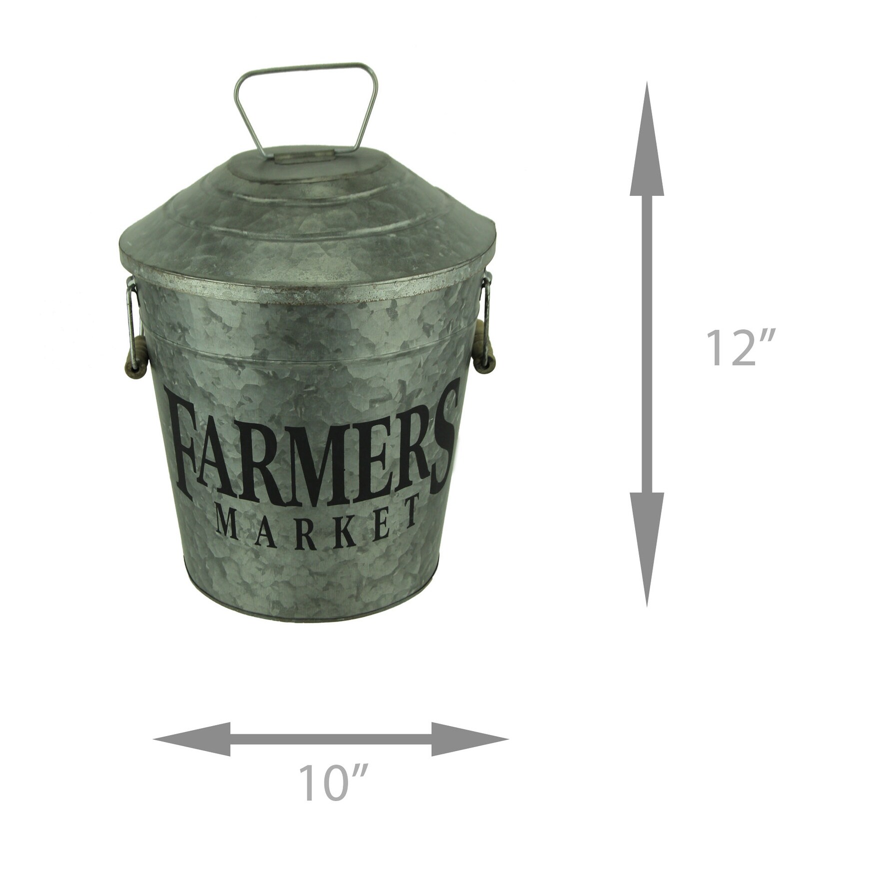 Shop Galvanized Metal Decorative Vintage Farmers Market Pail 12 X 10 X 10 Inches Overstock 27898608