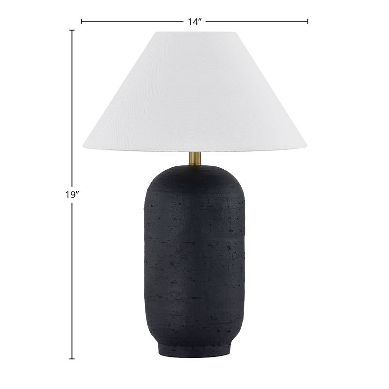 McAdams 19" Table Lamp with Linen Shade, Black