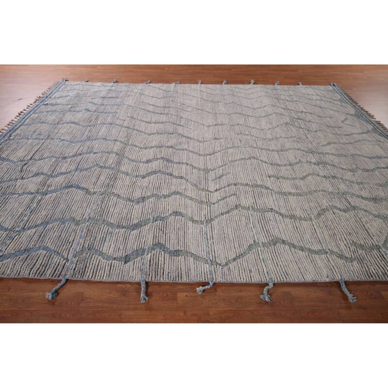 Moroccan Oriental Area Rug Hand-Knotted Bedroom Wool Carpet - 8'7"x 11'10"