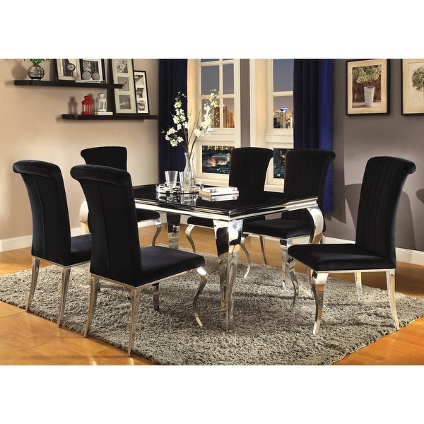 Black glass best sale dining table only