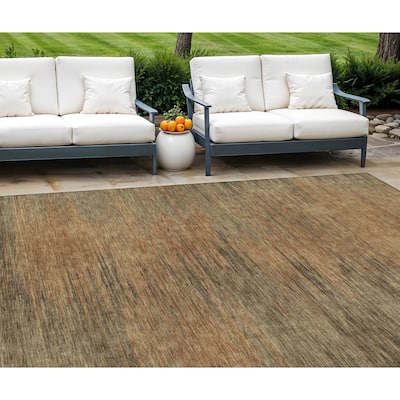 HomeRoots Abstract Transitional Rectangle Outdoor Rug
