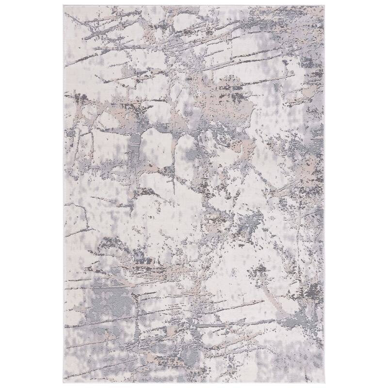 SAFAVIEH Handmade Eternal Gwerfyl Modern Abstract Rug - 6'7" Square - Ivory/Grey