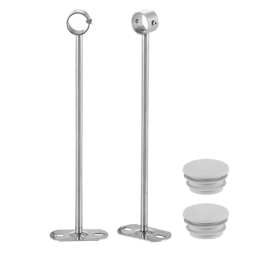 4Pcs Closet Rod Support Bracket, Rod Holder for Wardrobe, Silver