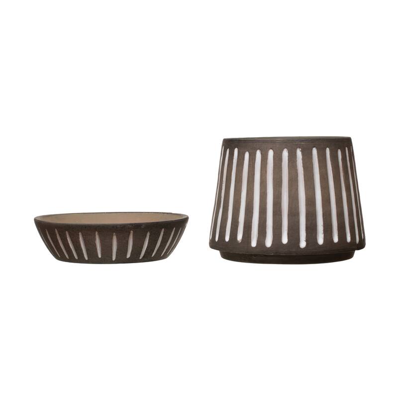 S/2 Terra cotta Pots w Saucers