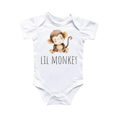 Little Monkey - Baby Boy Girl Clothes Infant Bodysuit Funny Cute Newborn
