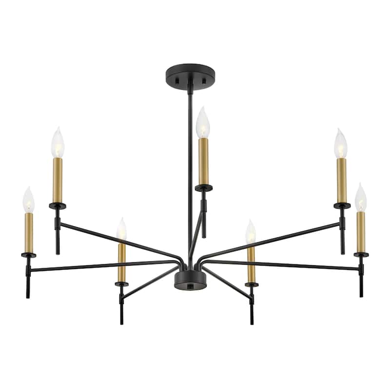 Lark 83077 Hux 7 Light 36" Wide Taper Candle Style Chandelier