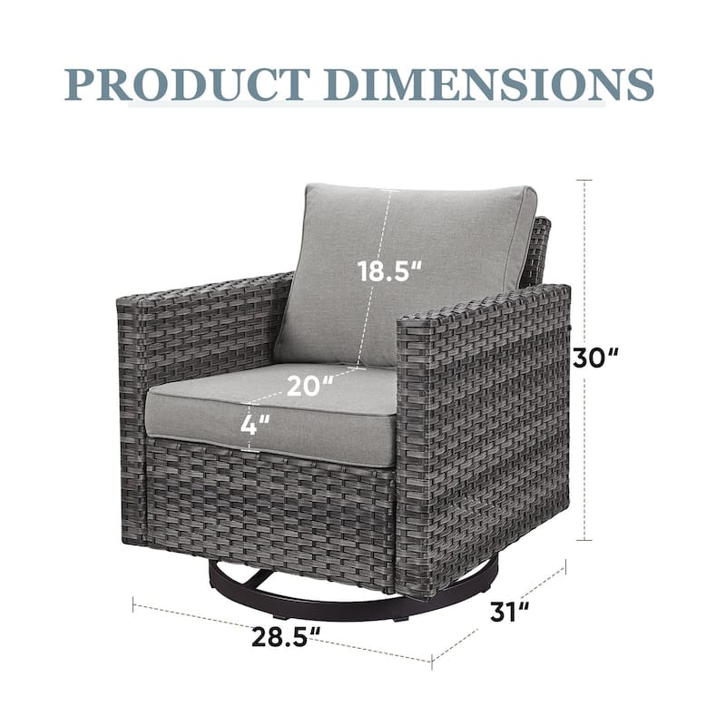 Outdoor Swivel Glider Chairs with Soft Cushion