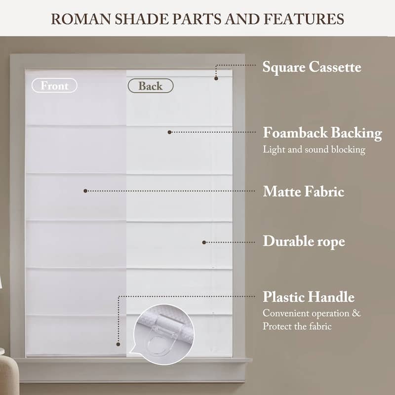 Madison Park Galen Matte Cordless Roman Blind Galen Matte fabric