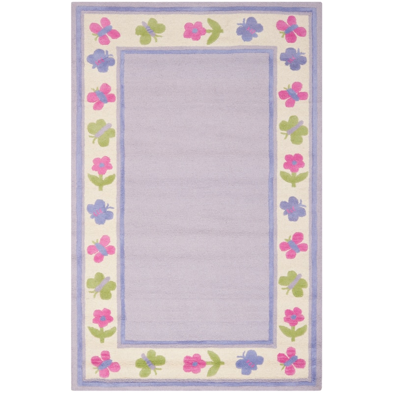 SAFAVIEH Handmade Children's Butterflies Garden New Zealand Wool Rug