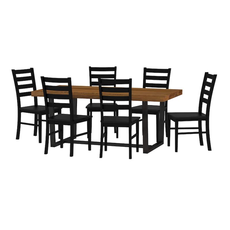 Middlebrook Solid Wood 7-Piece Dining Set with Ladder Back Chairs