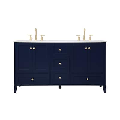 Elegant Lighting Sommerville 60" Free Standing Double Basin Vanity Set