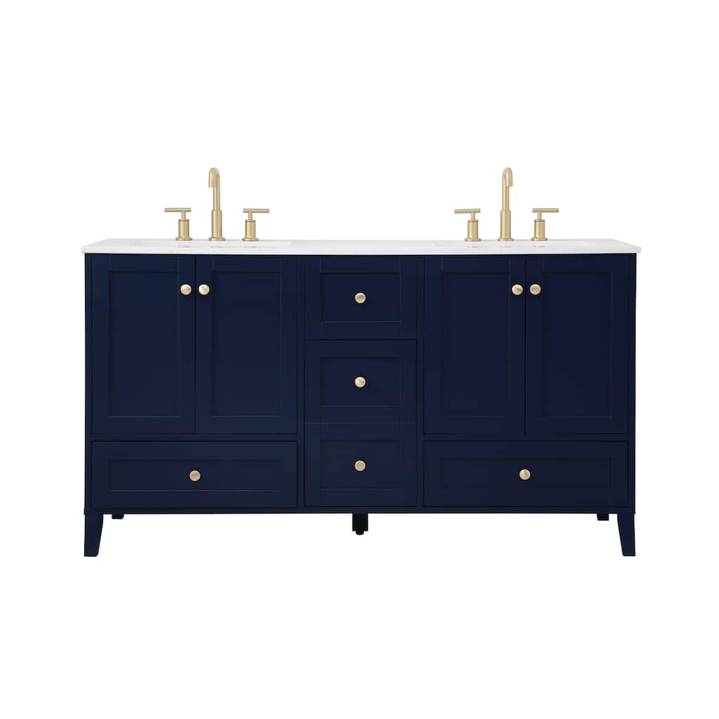 Elegant Lighting Sommerville 60" Free Standing Double Basin Vanity Set