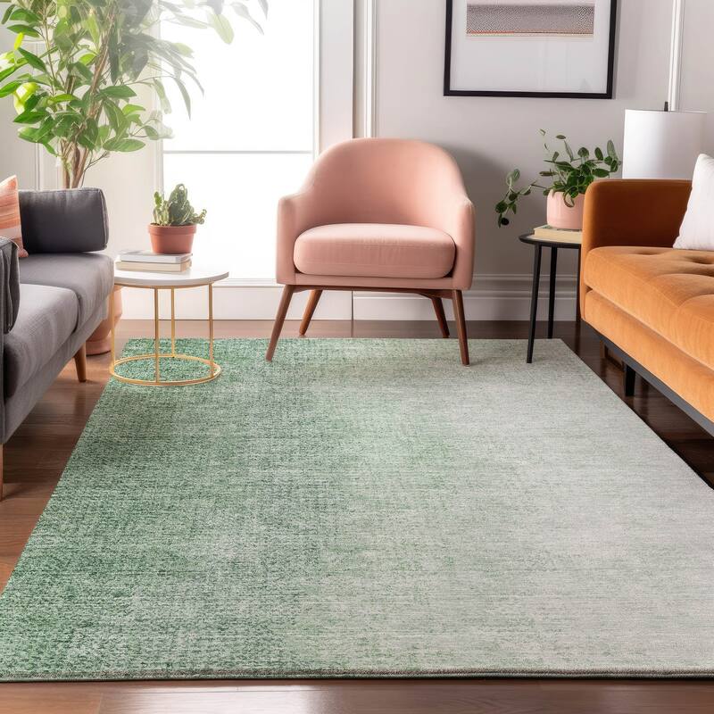 Premium Washable Super Soft Solid Ombre Juju Mayfield Rug - Green - 8' x 10' - Rectangle