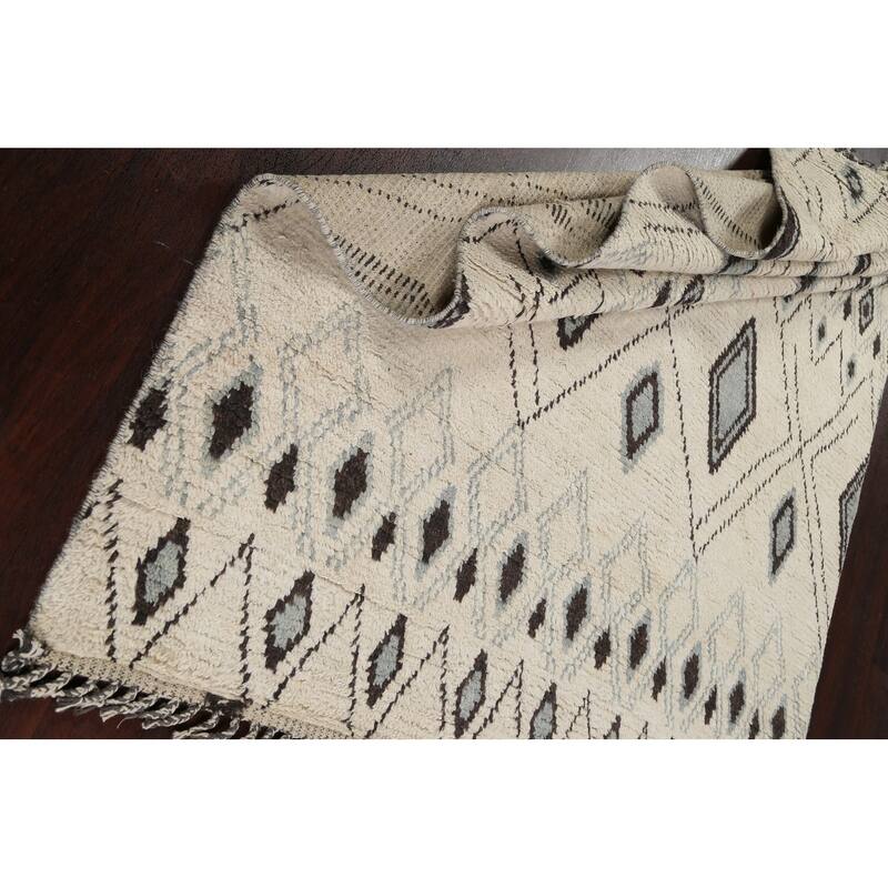 Vegetable Dye Moroccan Berber Area Rug Wool Handmade Oriental Carpet