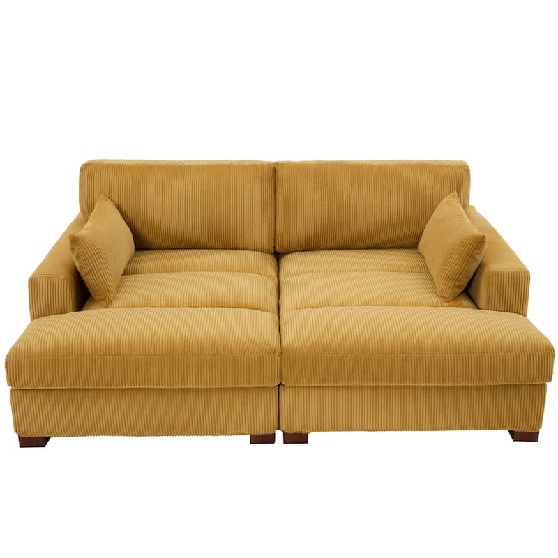 Modern Corduroy Modular Sectional Sofa Chaise Couch Bed