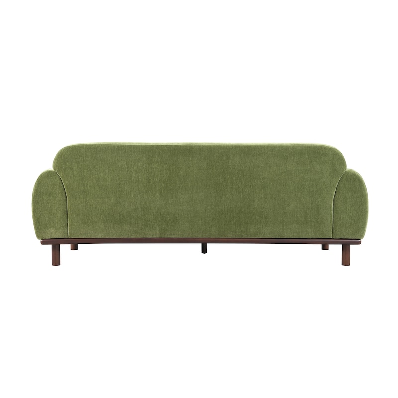 84" Mid-Century Chenille Round Arm Sofa with 3 Pillows