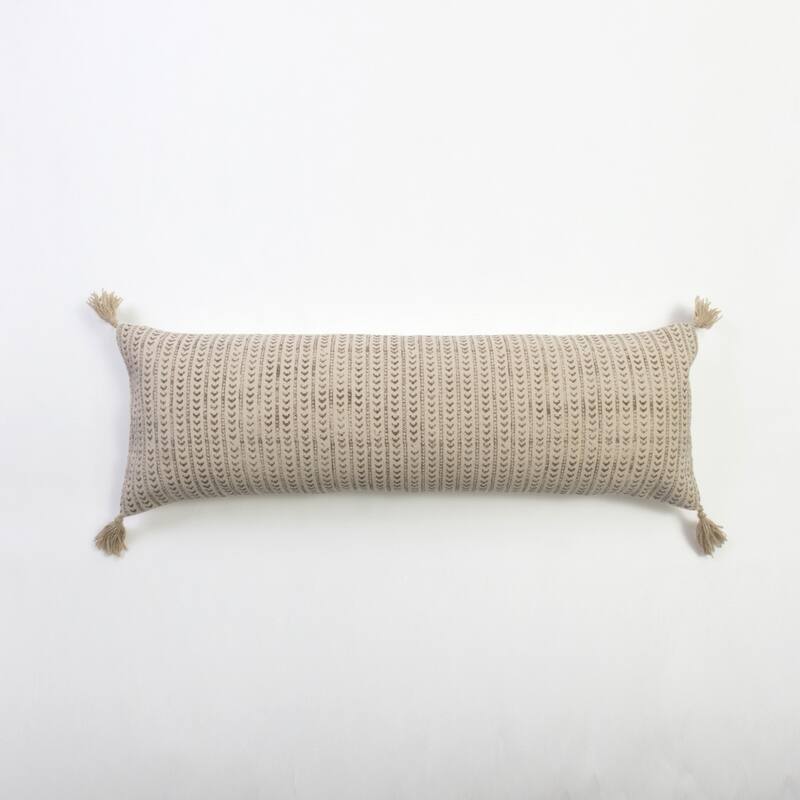 Kiva Brown Cotton Extra Long Bolster Pillow