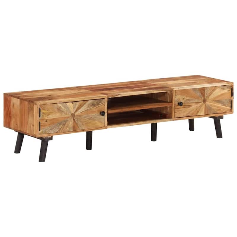 vidaXL TV Stand 57.1"x13.8"x13.8" Solid Wood Acacia - 57.1" x 13.8" x 13.8"
