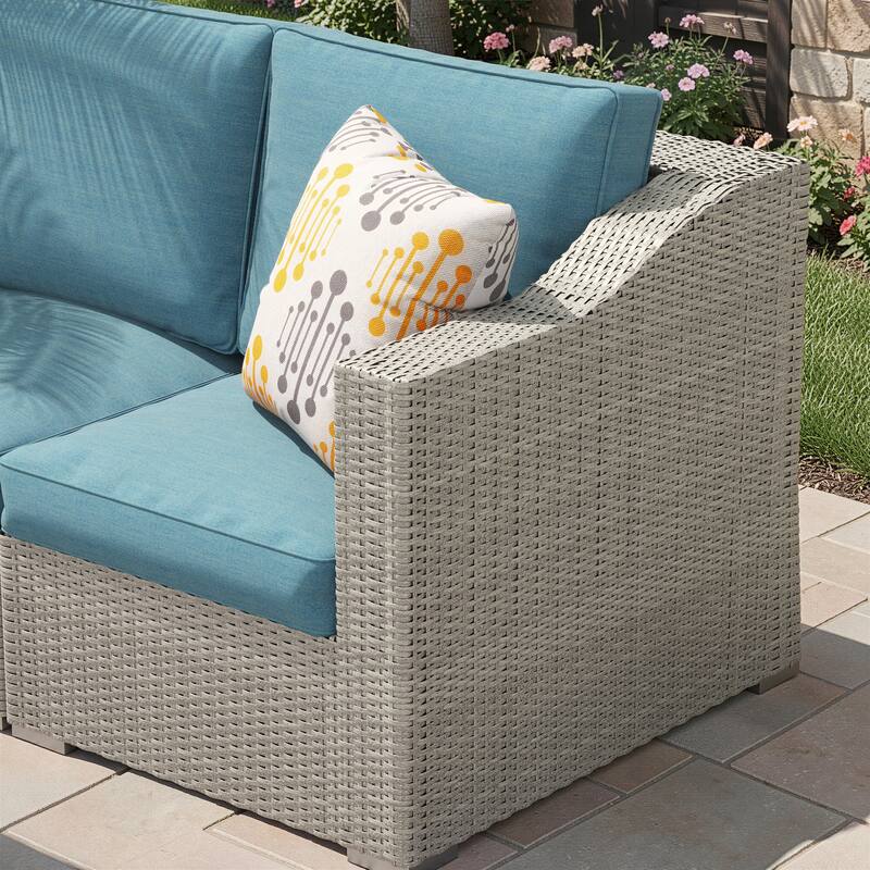 Corvus Martinka 4-Piece Outdoor Wicker Seating Set with Aluminum Frame