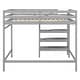 preview thumbnail 14 of 30, Full Size Loft Bed with Built-in Storage Staircase and Hanger for Clothes, Grey - Solid Pine Wood Frame, Maximized Space