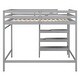 preview thumbnail 14 of 14, Modern Design Wood Loft Bed with Maximized space, Sturdy Frame, Staircase and Hanger for Clothes, Grey