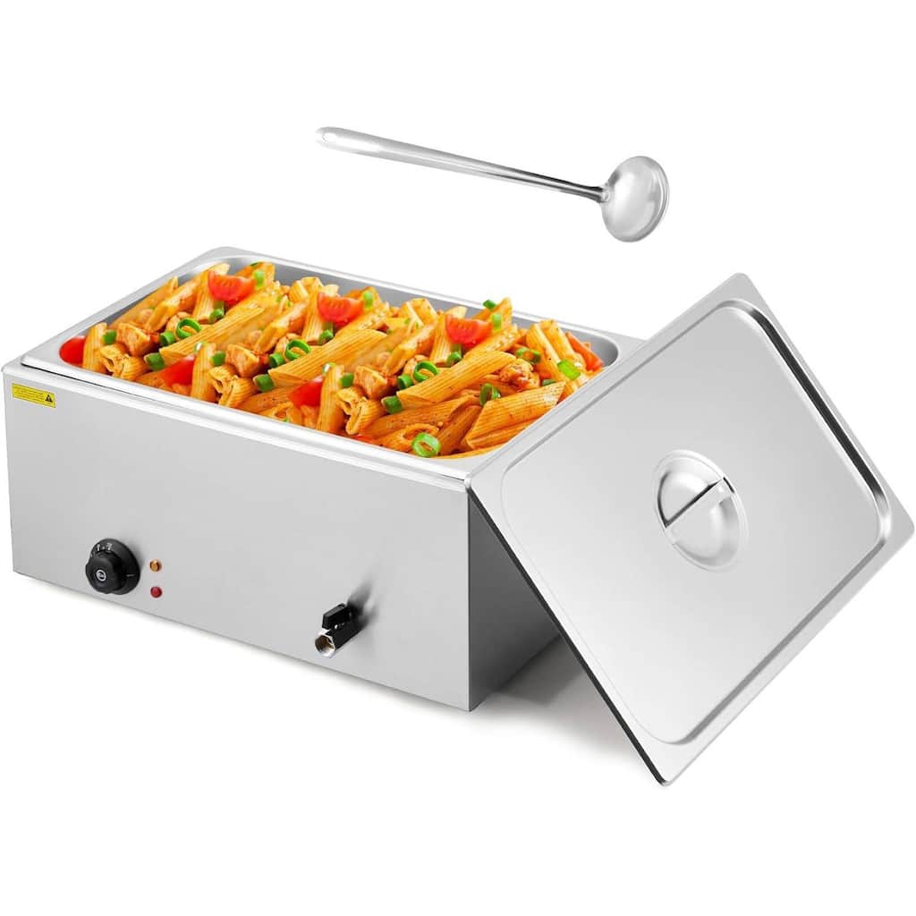 21 QT Electric 1-Pan Commercial Food Warmer Buffet, Countertop Steam Table - N/A