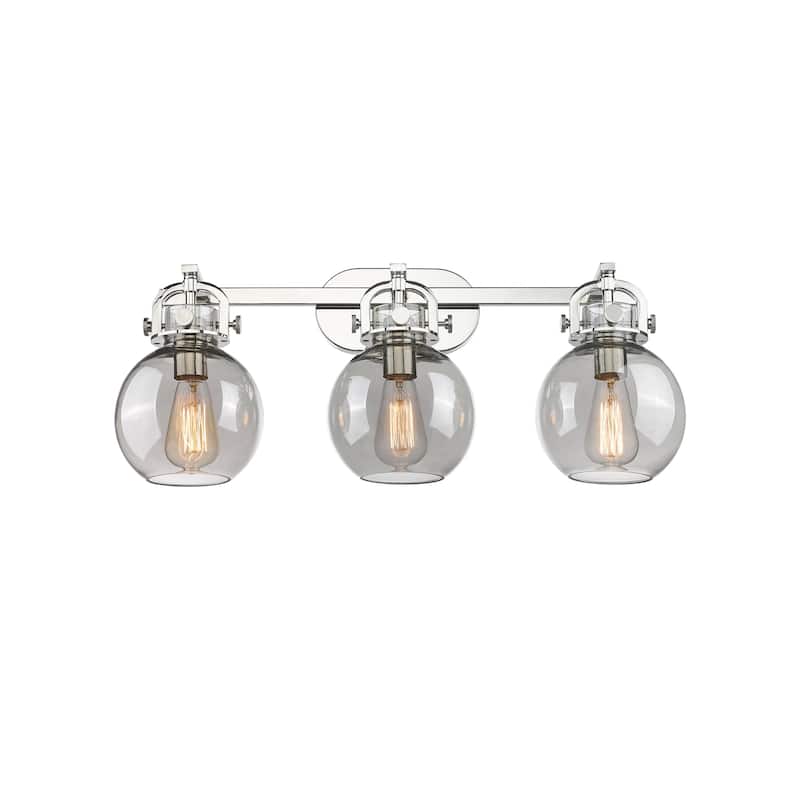 Innovations Lighting 410-3W-12-27 Newton Sphere Vanity Newton Sphere 3 - Polished Nickel / Plated Smoke