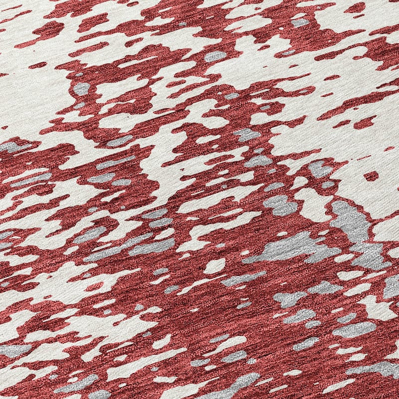 Machine Washable Indoor/ Outdoor Modern Abstract Chantille Rug