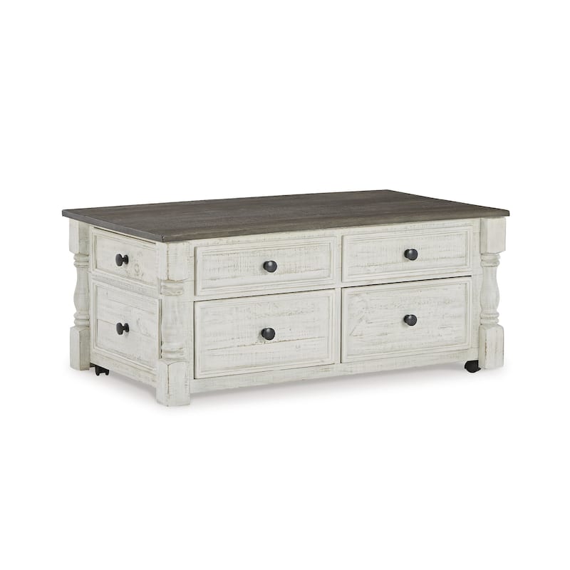Signature Design by Ashley Havalance White/Gray Lift Top Cocktail Table - 26"W x 46"D x 20"H