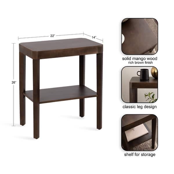dimension image slide 1 of 13, Kate and Laurel Talcott Wood Side Table