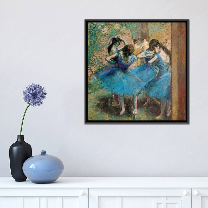 iCanvas "Dancers In Blue, 1890" by Edgar Degas Framed Canvas Print