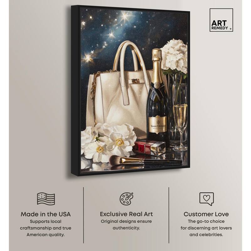 Cheers to Starry Glam Canvas by Art Remedy