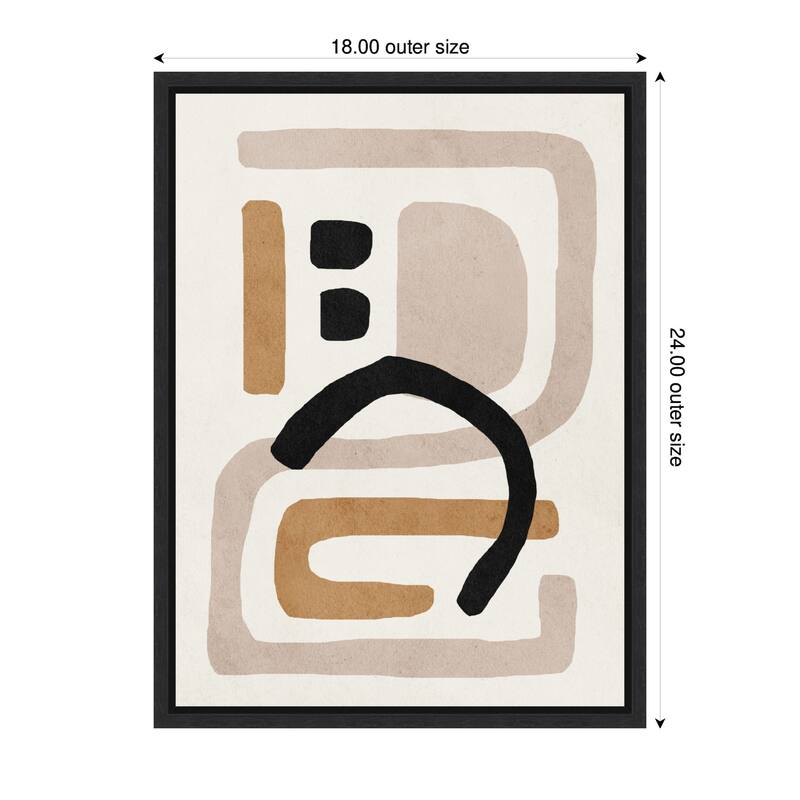 Kate and Laurel Sylvie Neutral Abstract 2 Minimal Modern Art Framed Canvas by July Art Prints