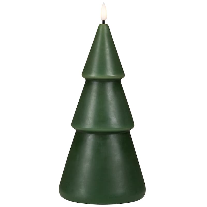 Flameless LED Flickering Christmas Tree Wax Candles - 10.5" - Set of 2