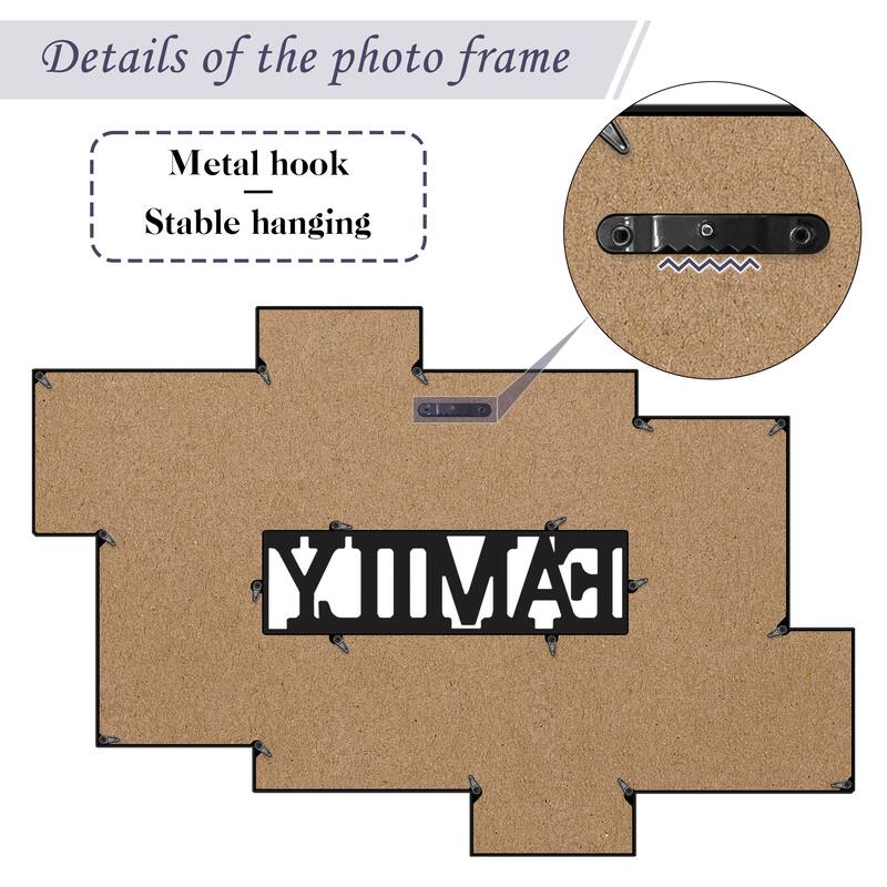 Holaura Family 8 Opening Family Picture Frames Collage Wall Decor for 4x6 Pictures Blacke