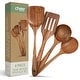 preview thumbnail 1 of 5, Cheer Collection Premium Teak Wood Spatula Set Handcrafted 4 Piece Kitchen Utensil - Set of 4 Set of 4