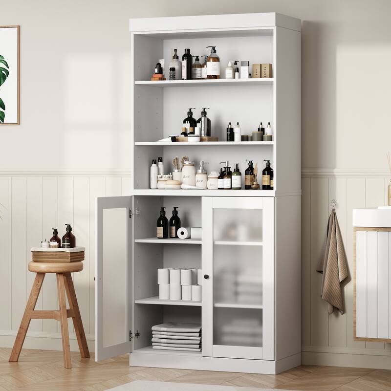 100% Solid Wood 32" Bathroom Cabinet with Optional Doors by Palace Imports