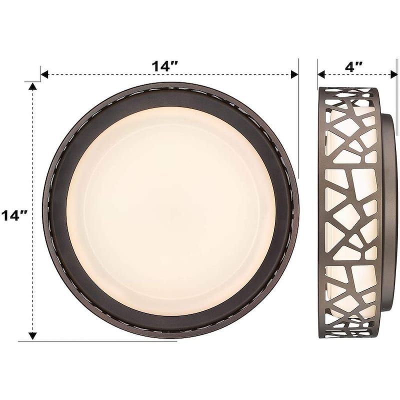 14 inch LED Flush Mount Ceiling Light round light ceiling fixture with bronze finish
