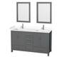 Option Dark Gray / White Cultured Marble Top / Brushed