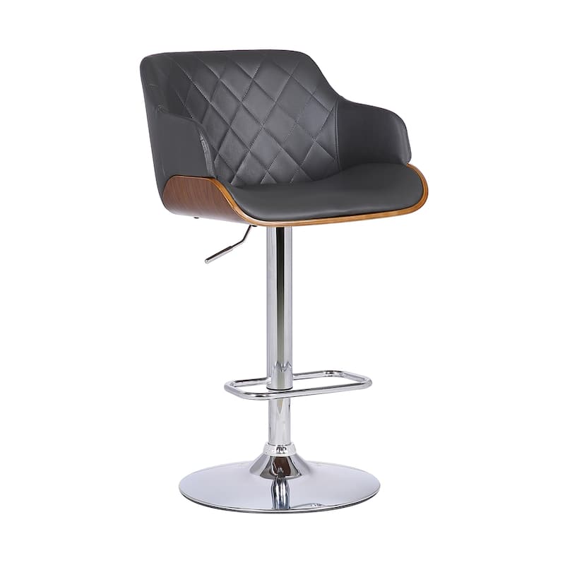 Toby Modern Adjustable Bar Stool, Upholstered Swivel Counter Height Chair with Metal Base