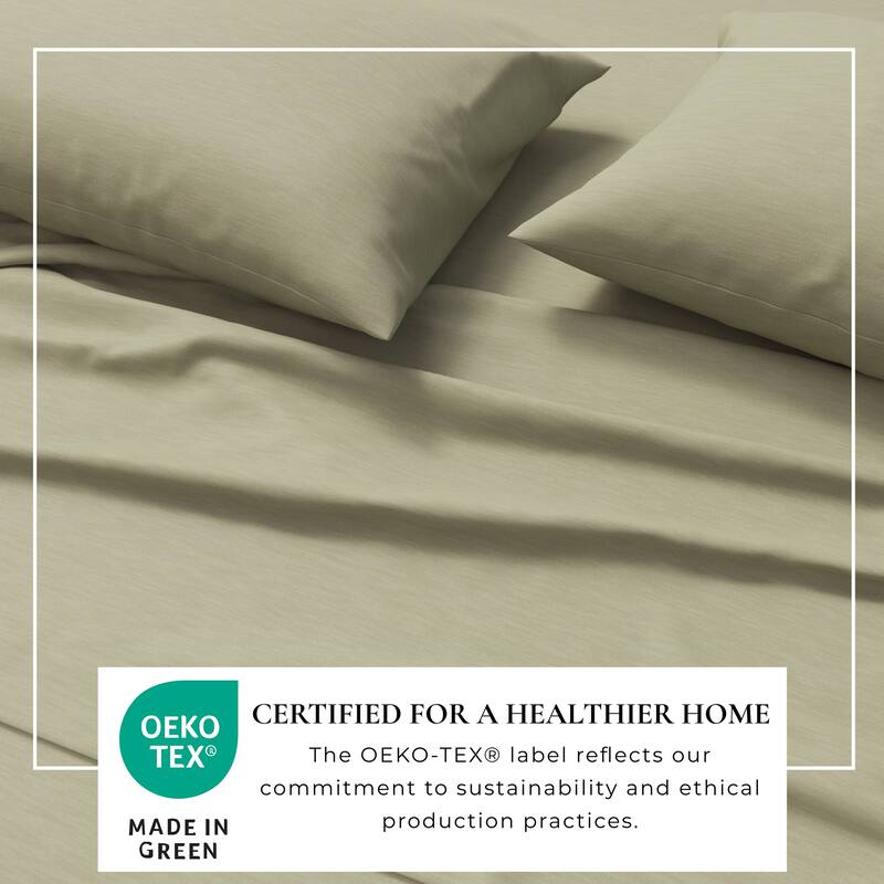 Linery & Co. Heathered Melange Cotton Jersey Knit Sheet Set