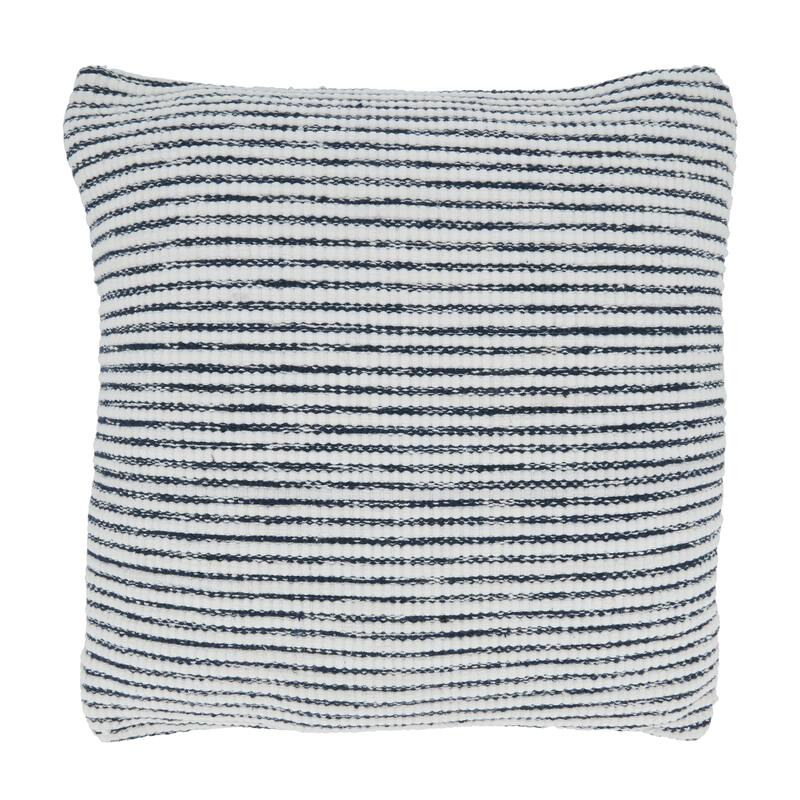 Throw Pillow With Woven Striped Design - Feather Down