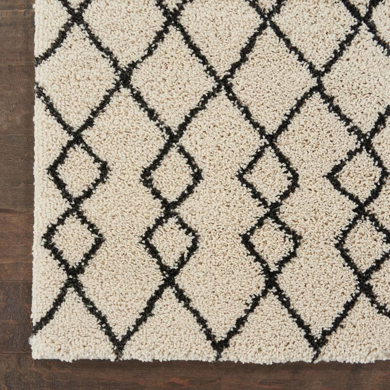 Nourison Geometric Moroccan Boho Shag Area Rug