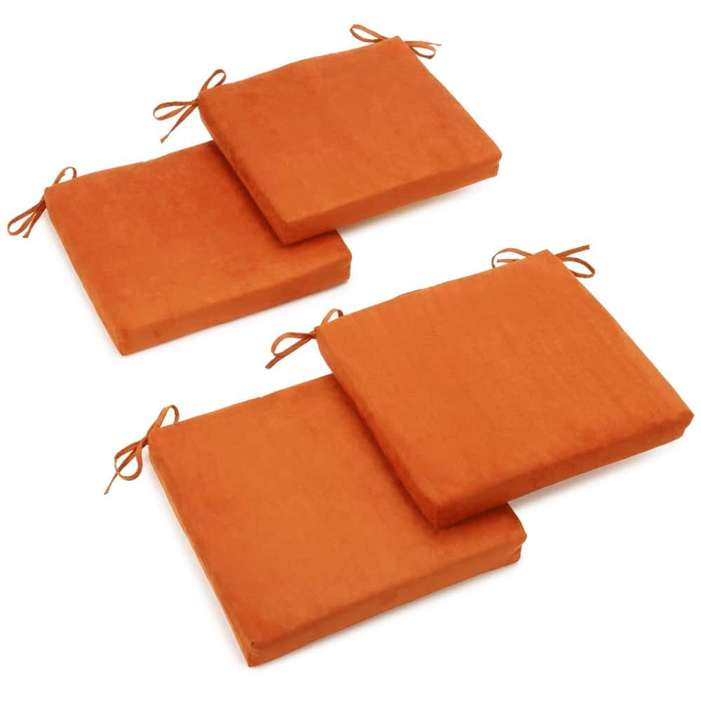 20-inch by 19-inch Microsuede Chair Cushion with Ties (Set of 1, 2, or 4)