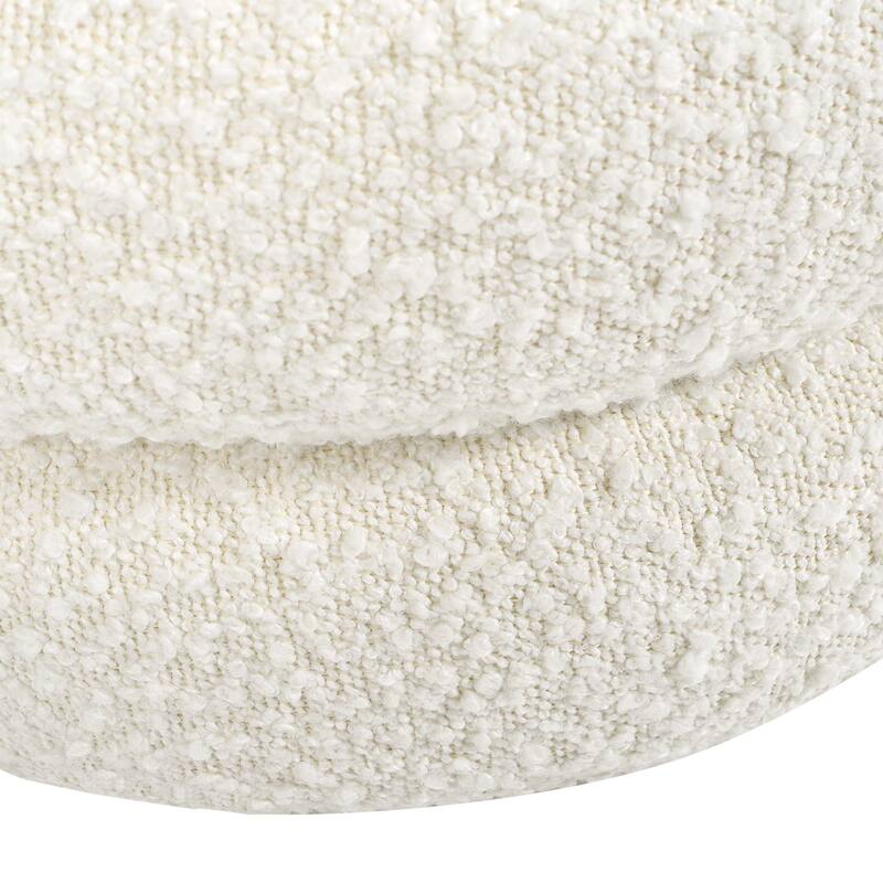 Homary Boucle Faux Sherpa 18.5" Floor Cushion Footrest Ottoman