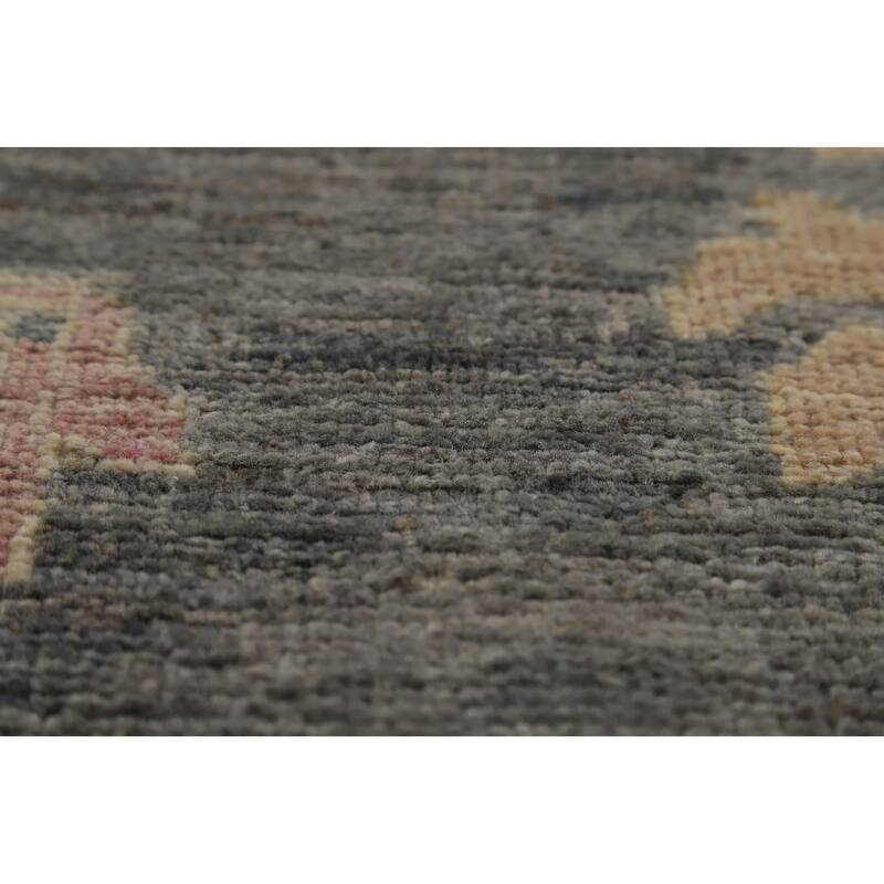 Hand Knotted Oriental 100% Wool Carpet Transitional All-Over Greys & Charcoal Oushak Area Rug - 9' 10'' X 8' 0''